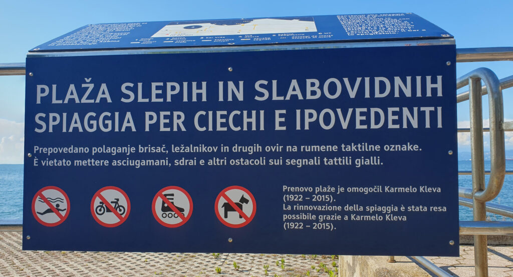 Beach in Izola for people with limited mobility