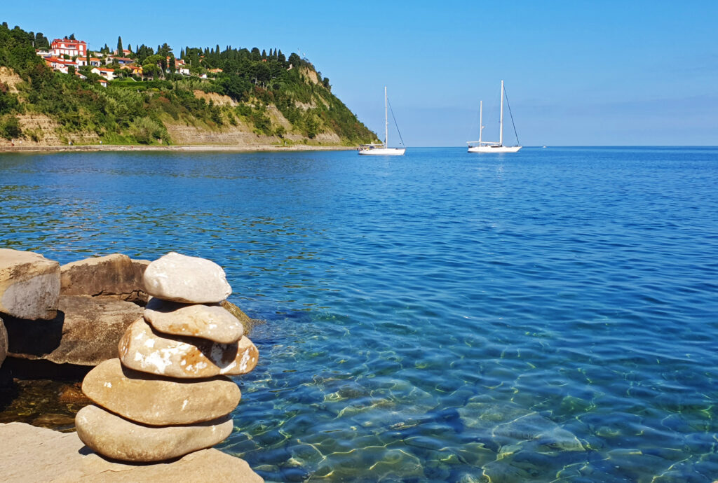 Fiesa Beach Slovenia, beaches in Piran, scuba-diving point