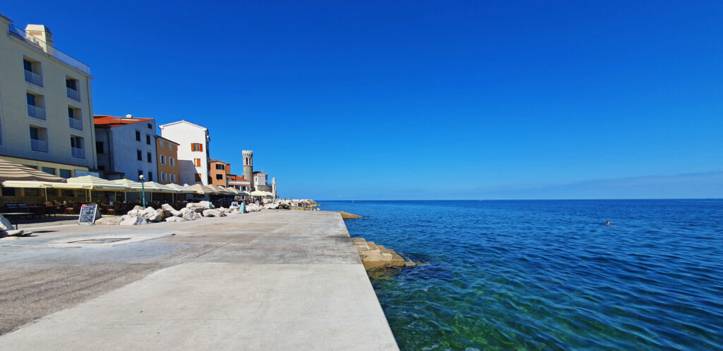 The main beach of Piran - Beaches in Slovenia