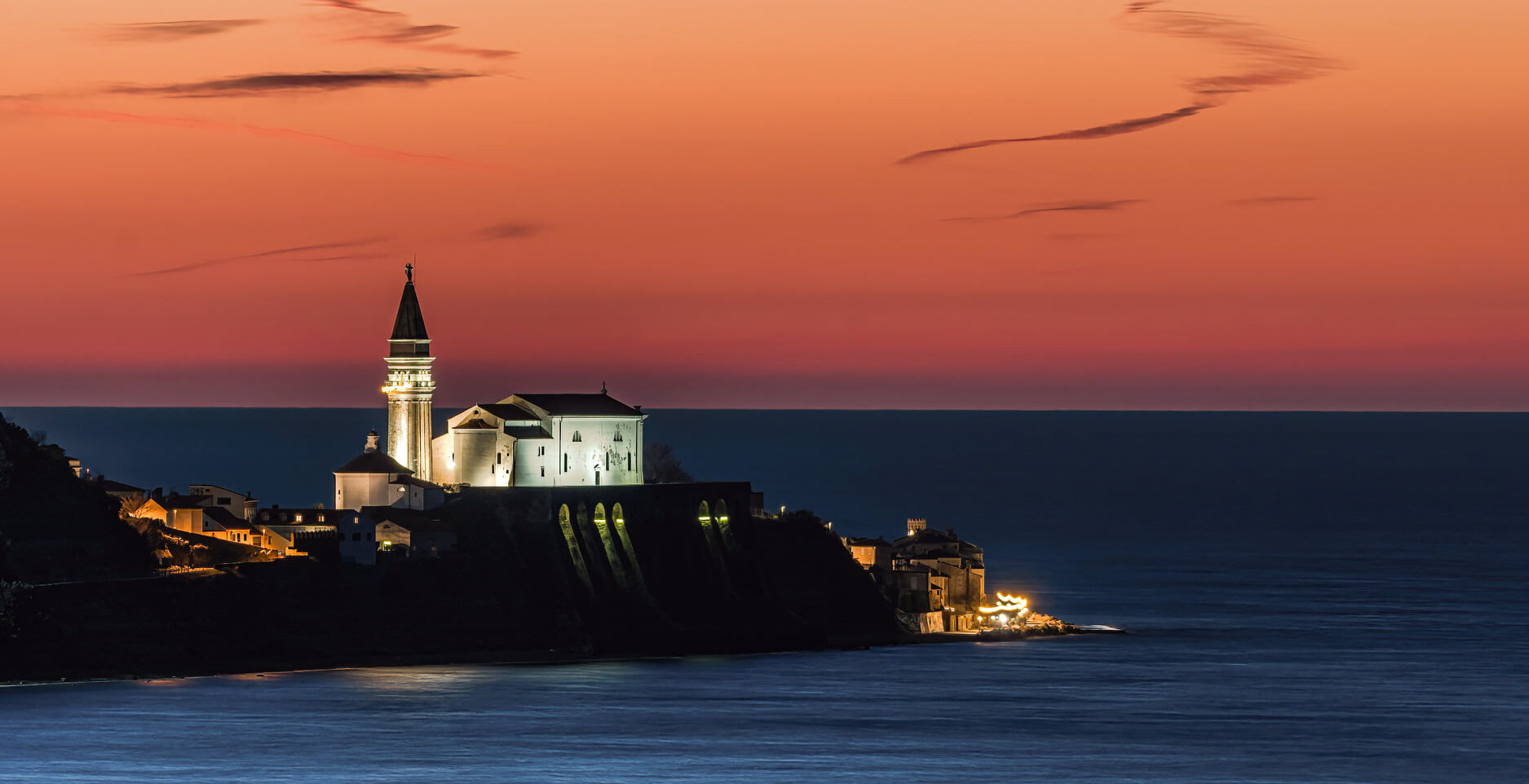 Sunset tour with local food and wine tasting in Piran, old city center Piran, Slovenia