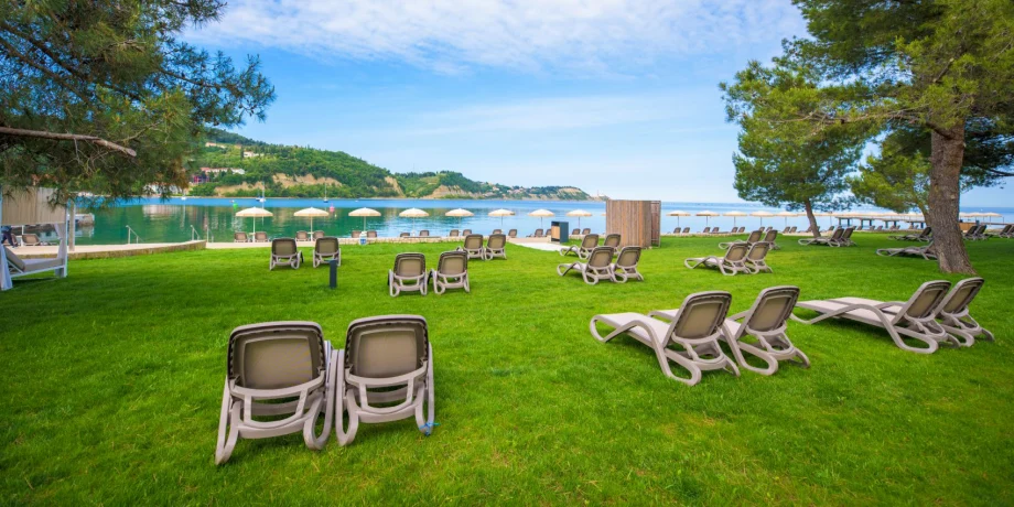 Beach Krka Strunjan a paid beach for extra comfort