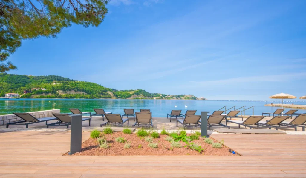 Beach Krka Strunjan a paid beach for extra comfort