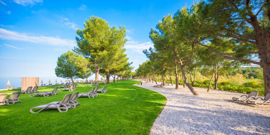 Beach Krka Strunjan a paid beach for extra comfort