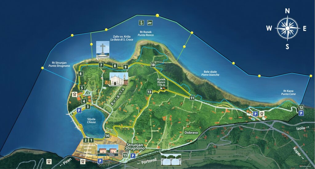 Nature Park Strunjan - Moon bay beach, Bele skale beach